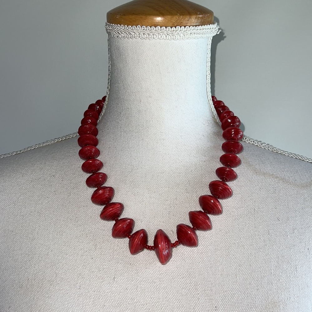 Handcrafted Ugandan paper bead necklace